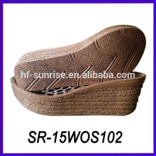 wood styles lady thick sole casual shoes wedge sole pu shoe sole